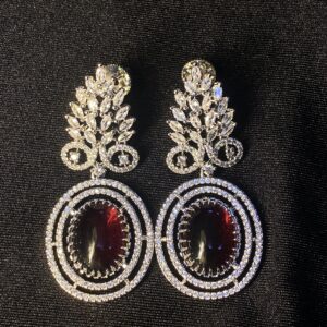 Long AD Diamond Colour Stone Earring