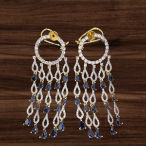 Long hanging Blue AD earrings