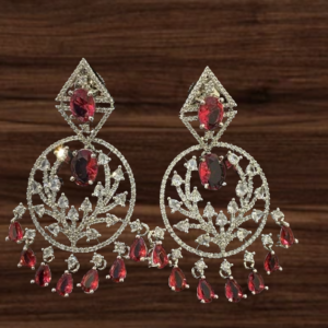 Red Ruby AD diamond Earrings