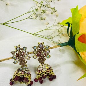 diamonds studded Jhumkas