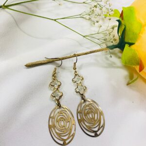 Long stylish golden earrings