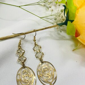 Long stylish golden earrings