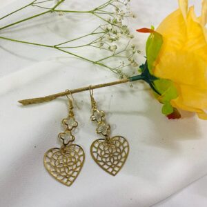 Heart shaped long earring