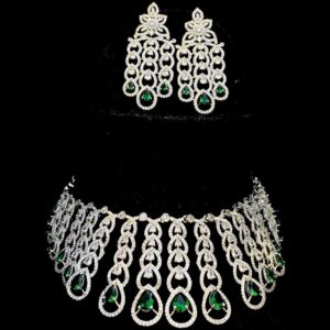 Ruby/ Emerald AD diamond necklace set