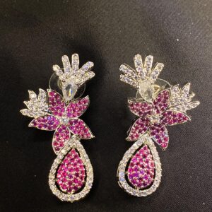 Star shaped AD diamond earring ( Nano setting )