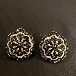 Flower design AD diamonds studs earrings