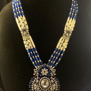 Flower Top Kundan AD diamond Piroi necklace set