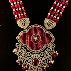 Eye shaped Piroi AD diamond necklace set