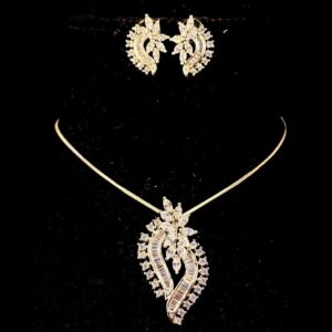 Designer AD diamond Flower pendent set