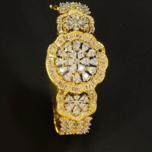 Flower shaped Golden AD diamond bangle