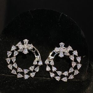 stylish solitaire round earring