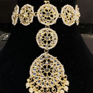 Round shaped long Kundan Necklace