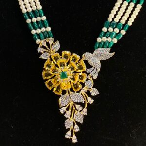 Long Piroi with Yellow Stone Necklace Set