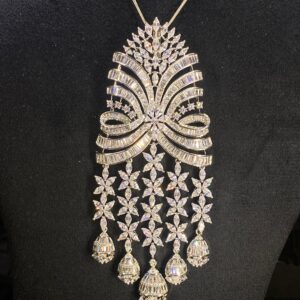 Long Hanging AD Diamond Pendant Set