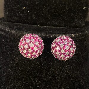 Round Colour AD Diamond Earrings