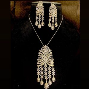 Long Hanging AD Diamond Pendant Set