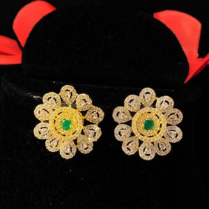 Flower Design AD Diamond Earrings