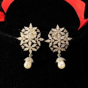 Pearl Drop AD Diamond Earrings