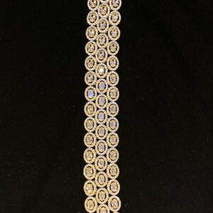 Triple Line Oval Shape AD Diamond Bracelet