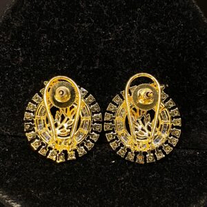 Round Leaf AD Diamond Earrings