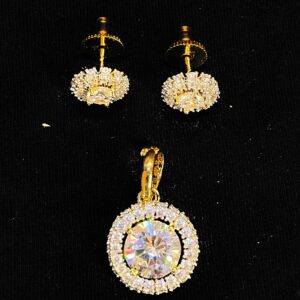 Small Daily wear AD Diamond Pendant Set