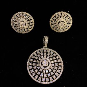 Round AD Diamond Pendant Set